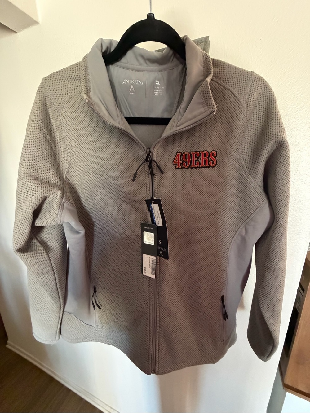 Antigua women 49ERS Gray Quarter-Zip Jacket